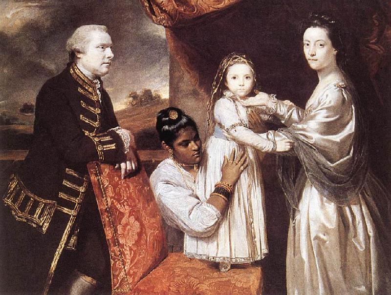 REYNOLDS, Sir Joshua George Clive and his Family with an Indian Maid oil painting image